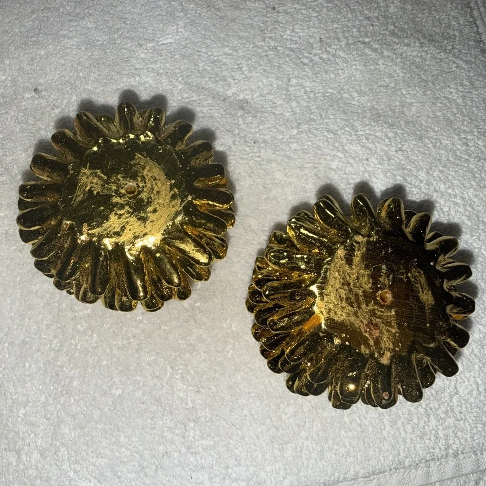 Golden Pinecone Taper Candleholders